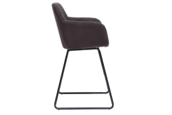 Miliboo Barhocker mit Samteffekt dunkelgrau H65 cm (2er-Set) AMIKA* Barhocker