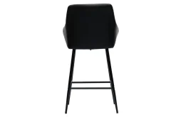 Miliboo Barhocker mit schwarz gepolsterter Sitzfläche und schwarzem Metall H65 cm (2er-Set) MONTERO* Barhocker