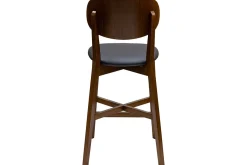 Miliboo Barhocker mit Walnuss-Finish und schwarzer Sitzfläche H 65 cm LUCIA* Barhocker