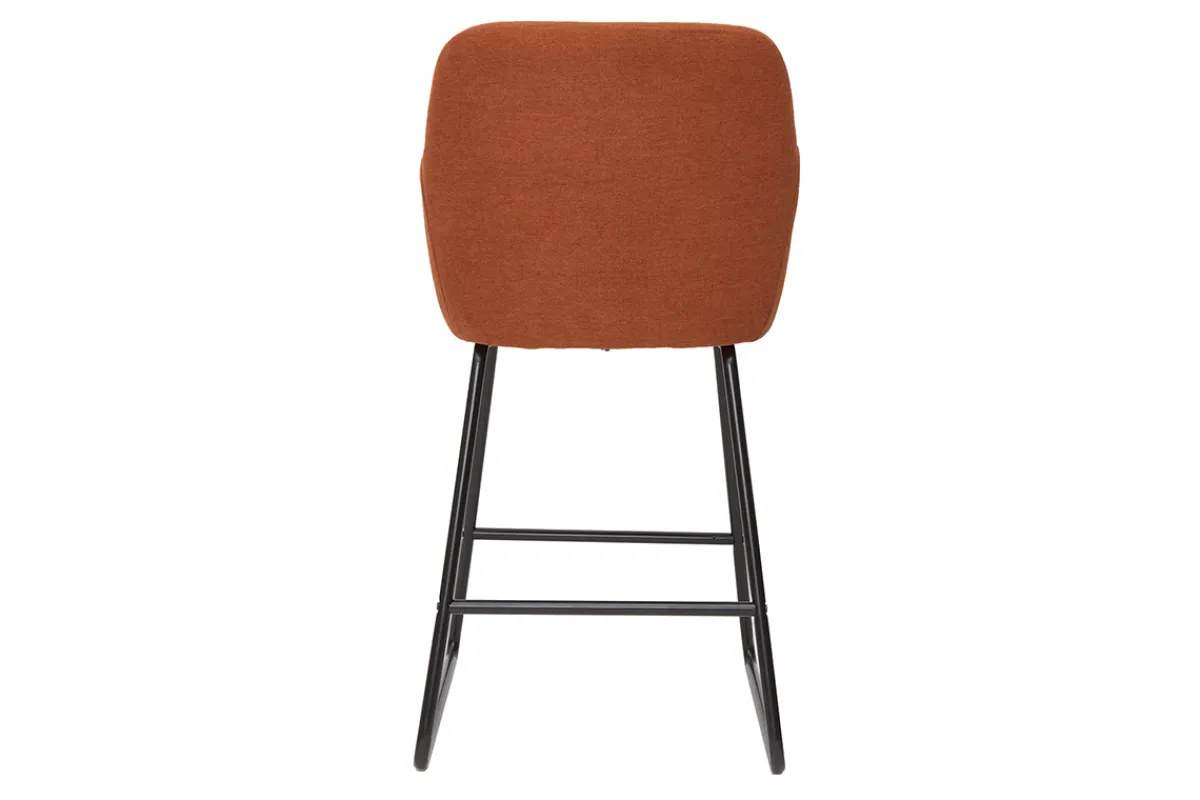Miliboo Barhocker rostbrauner Stoff mit Samteffekt H65cm (2er-Set) AMIKA* Barhocker