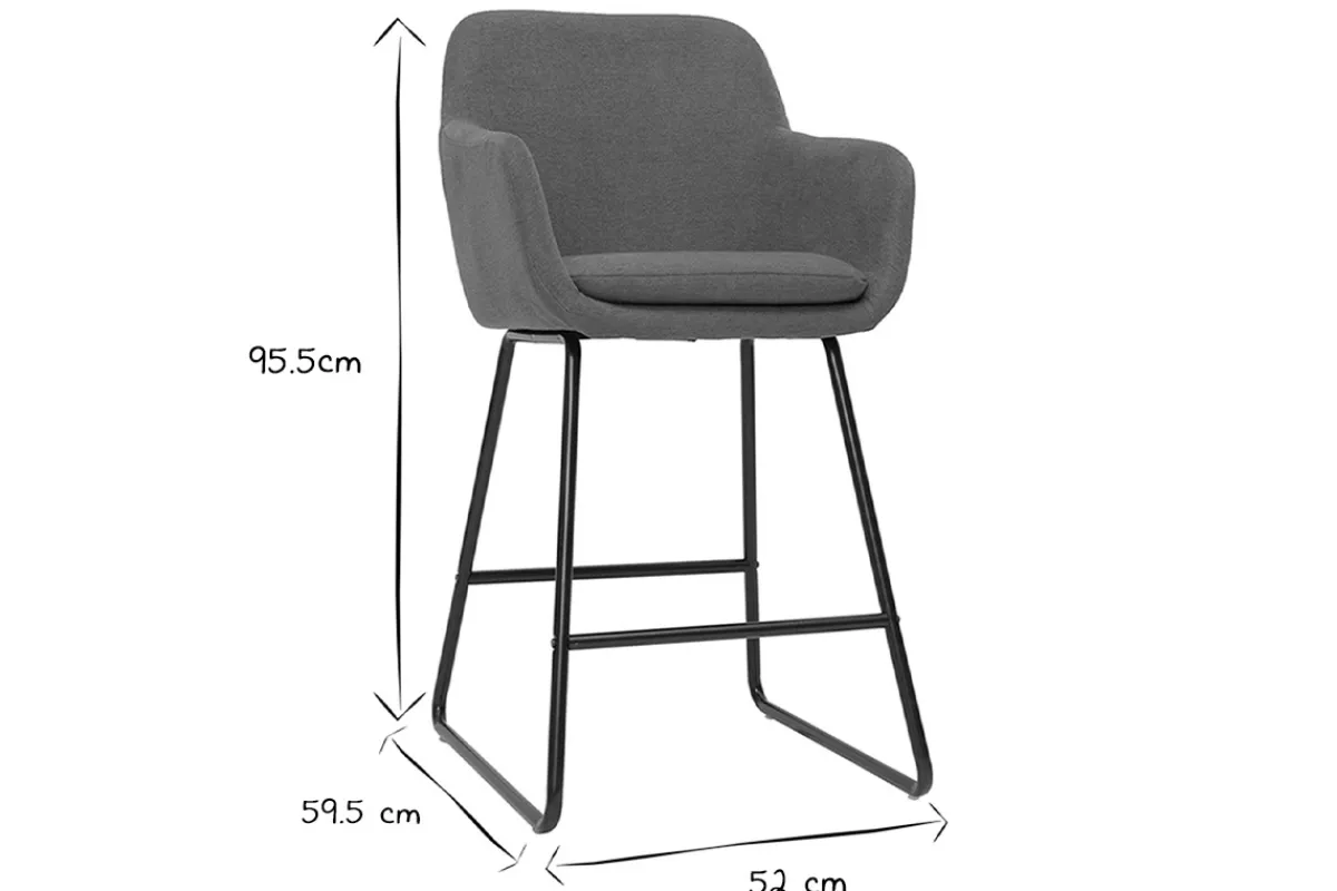 Miliboo Barhocker rostbrauner Stoff mit Samteffekt H65cm (2er-Set) AMIKA* Barhocker