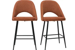 Miliboo Barhocker rostbrauner Stoff mit Samteffekt H65cm (2er-Set) COSETTE* Barhocker