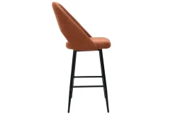 Miliboo Barhocker rostbrauner Stoff mit Samteffekt H65cm (2er-Set) COSETTE* Barhocker
