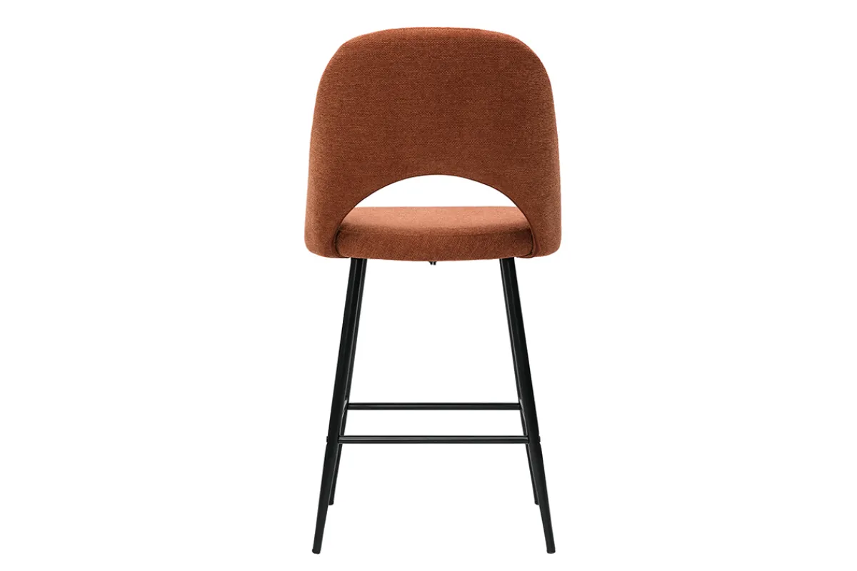 Miliboo Barhocker rostbrauner Stoff mit Samteffekt H65cm (2er-Set) COSETTE* Barhocker