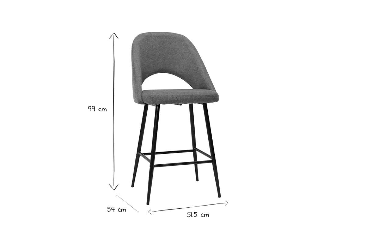 Miliboo Barhocker rostbrauner Stoff mit Samteffekt H65cm (2er-Set) COSETTE* Barhocker