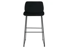 Miliboo Barhocker schwarzer Samt und Beine aus schwarzem Metall 65cm (2er-Set) KAOLY* Barhocker