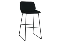 Miliboo Barhocker schwarzer Samt und Beine aus schwarzem Metall 65cm (2er-Set) KAOLY* Barhocker