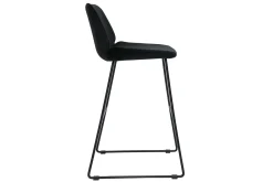 Miliboo Barhocker schwarzer Samt und Beine aus schwarzem Metall 65cm (2er-Set) KAOLY* Barhocker