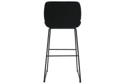 Miliboo Barhocker schwarzer Samt und Beine aus schwarzem Metall 65cm (2er-Set) KAOLY* Barhocker
