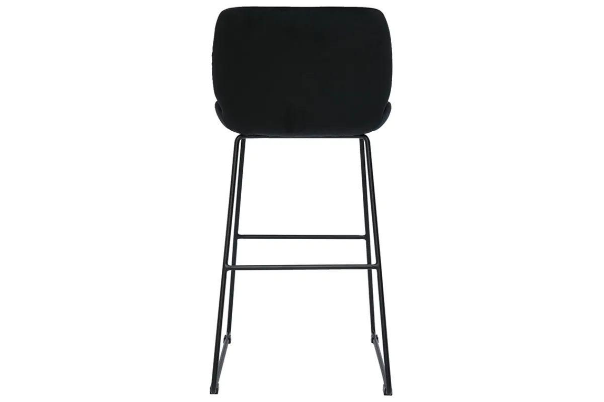 Miliboo Barhocker schwarzer Samt und Beine aus schwarzem Metall 65cm (2er-Set) KAOLY* Barhocker