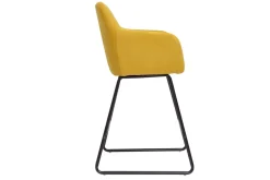 Miliboo Barhocker senfgelber Stoff mit Samteffekt H65cm (2er-Set) AMIKA* Barhocker