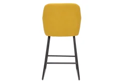 Miliboo Barhocker senfgelber Stoff mit Samteffekt H65cm (2er-Set) AMIKA* Barhocker