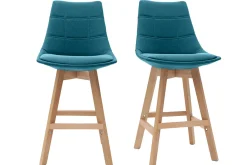 Miliboo Barhocker skandinavisch Blaugrün 65 cm (2er-Set) MATILDE* Barhocker