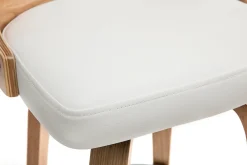 Miliboo Barhocker skandinavisch Weiß helles Holz GARBO* Barhocker