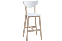 Miliboo Barhocker skandinavisch Weiß und Holz 75 cm 2er-Set LEENA* Barhocker