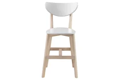 Miliboo Barhocker skandinavisch Weiß und Holz 65cm 2er-Set LEENA* Barhocker