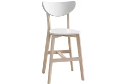 Miliboo Barhocker skandinavisch Weiß und Holz 65cm 2er-Set LEENA* Barhocker