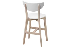 Miliboo Barhocker skandinavisch Weiß und Holz 65cm 2er-Set LEENA* Barhocker