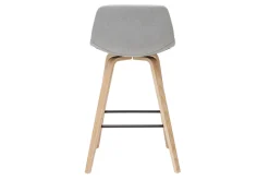 Miliboo Barhocker skandinavisches Design hellgrau und Holz H65 cm (2er-Set) NONIE* Barhocker