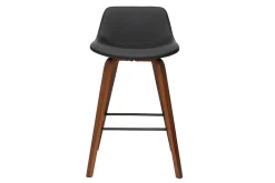 Miliboo Barhocker skandinavisches Design schwarz und Holz H65 cm (2er-Set) NONIE* Barhocker