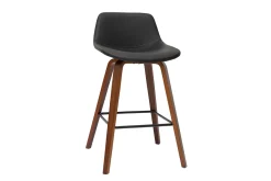 Miliboo Barhocker skandinavisches Design schwarz und Holz H65 cm (2er-Set) NONIE* Barhocker