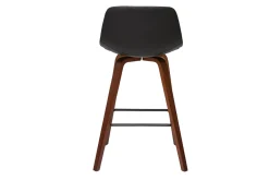 Miliboo Barhocker skandinavisches Design schwarz und Holz H65 cm (2er-Set) NONIE* Barhocker