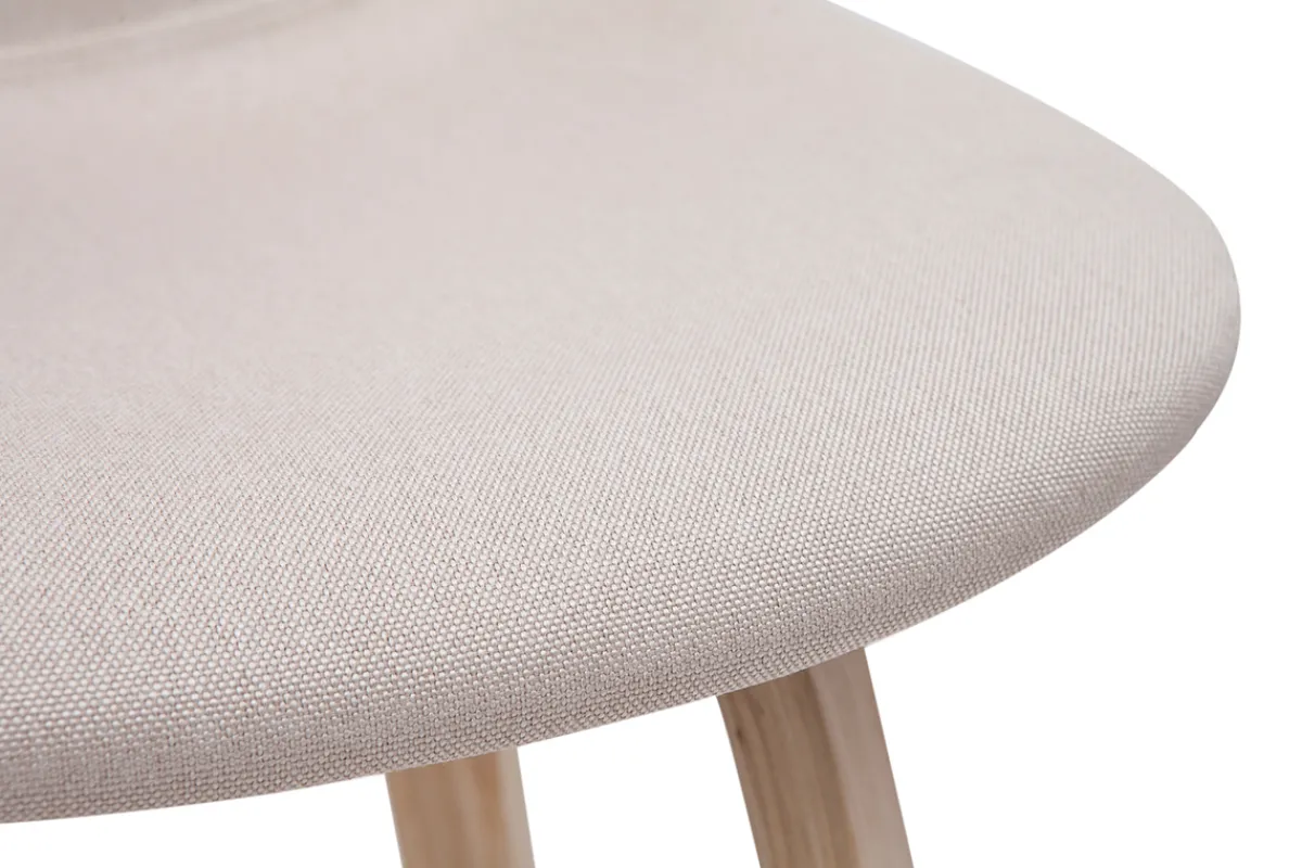 Miliboo Barhocker skandinavisches Design beige und Holz H65 cm (2er-Set) NONIE* Barhocker