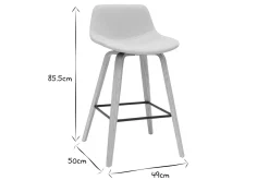 Miliboo Barhocker skandinavisches Design beige und Holz H65 cm (2er-Set) NONIE* Barhocker