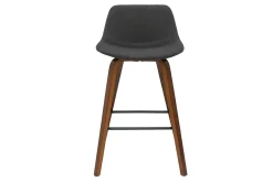Miliboo Barhocker skandinavisches Design dunkelgrau und Holz H65 cm (2er-Set) NONIE* Barhocker