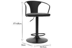 Miliboo Barhocker verstellbar schwarz BECKETT* Barhocker