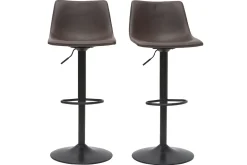 Miliboo Barhocker Vintage PU braun 2er Set NEW ROCK* Barhocker