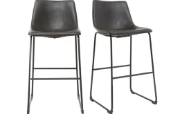 Miliboo Barhocker Vintage PU Schwarz 73 cm 2er Set NEW ROCK* Barhocker