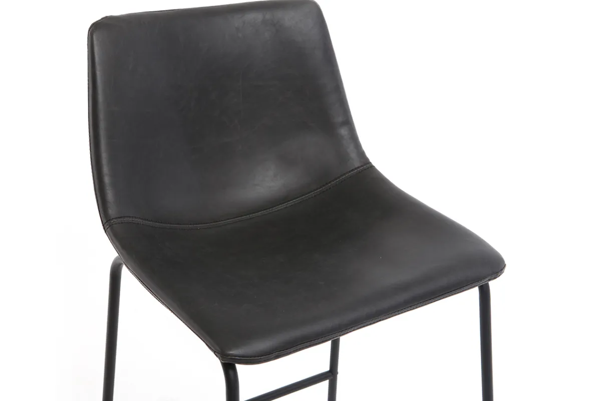 Miliboo Barhocker Vintage PU Schwarz 73 cm 2er Set NEW ROCK* Barhocker