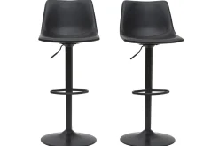 Miliboo Barhocker Vintage PU schwarz 2er Set NEW ROCK* Barhocker