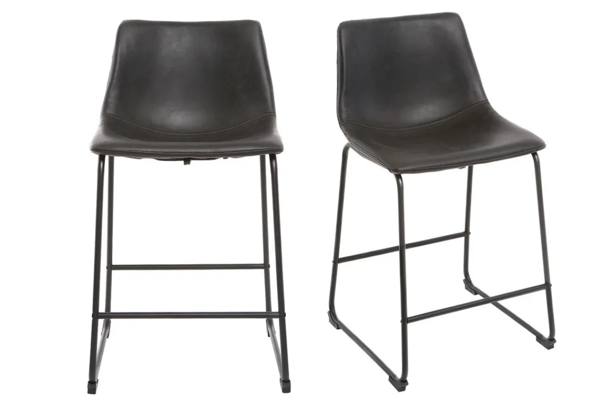 Miliboo Barhocker Vintage Schwarz 61cm 2er Set NEW ROCK* Barhocker