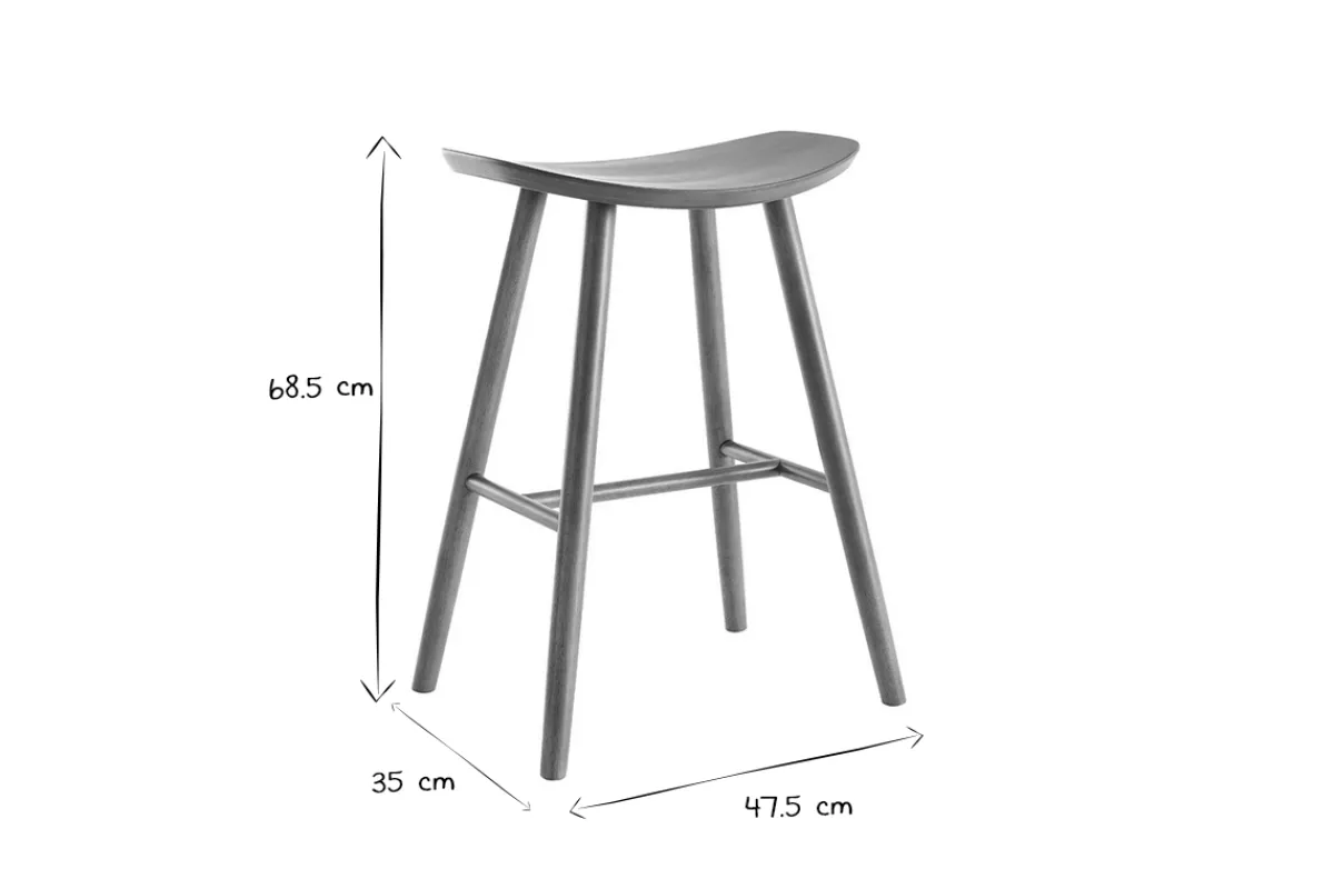 Miliboo Barhocker walnussfarben H65 cm (2er-Set) DEMORY* Barhocker