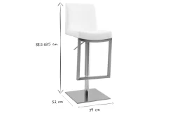 Miliboo Barhocker zeitgenössisches Design Metall und PU Weiß - KYLE* Barhocker
