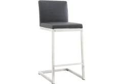 Miliboo Barhocker zeitgenössisches Design - Aluminium und PU Schwarz - STELLAR (2-er Set)* Barhocker