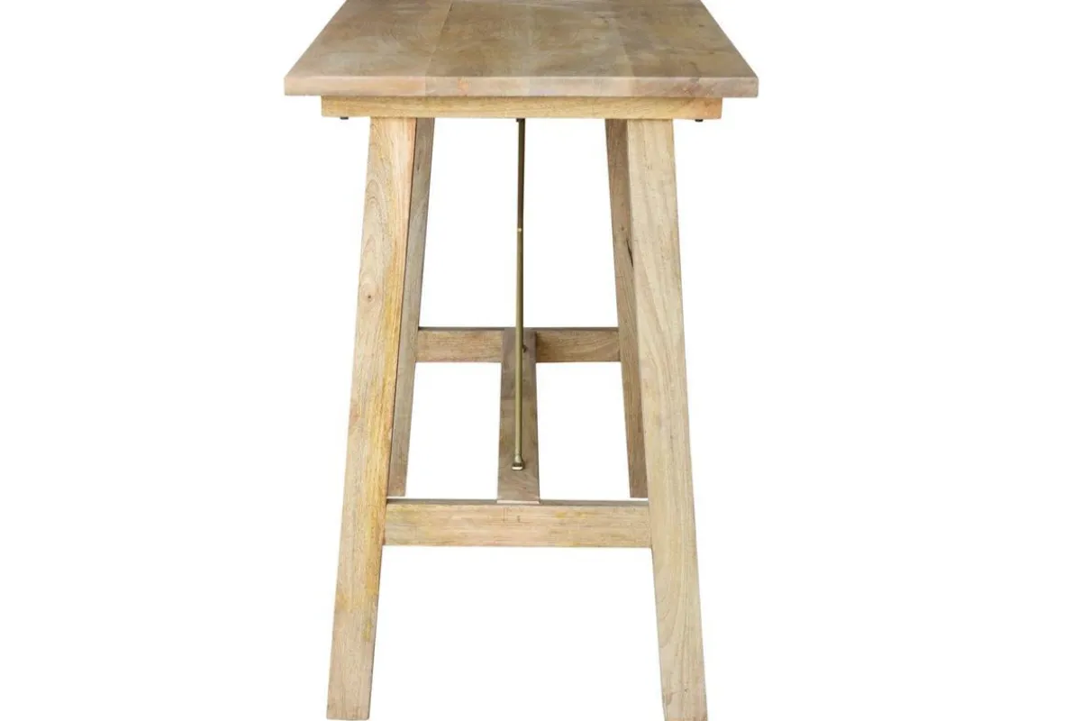 Miliboo Bartisch aus Mangoholz und goldenem Metall L130 cm MARGHA* Bartische/ Bar