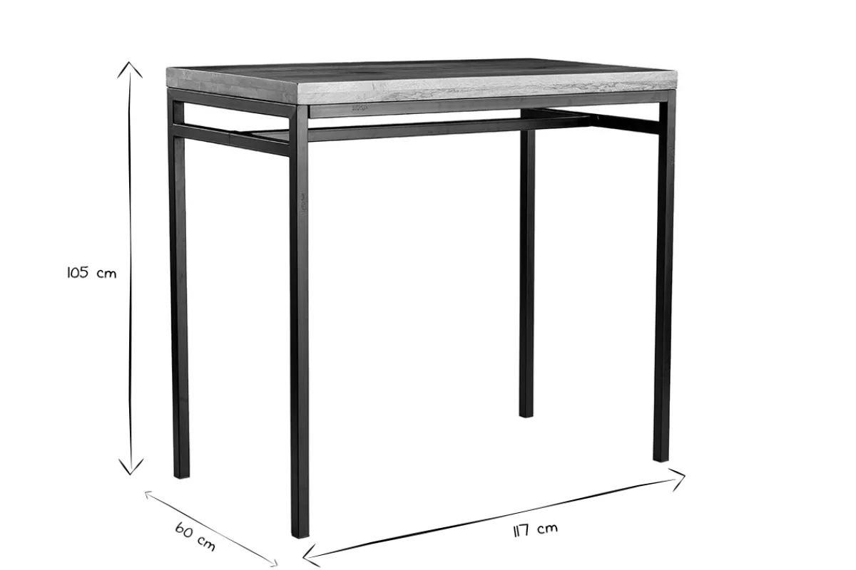 Miliboo Bartisch Industrie-Look aus Mangoholz und schwarzem Metall YPSTER* Bartische/ Bar