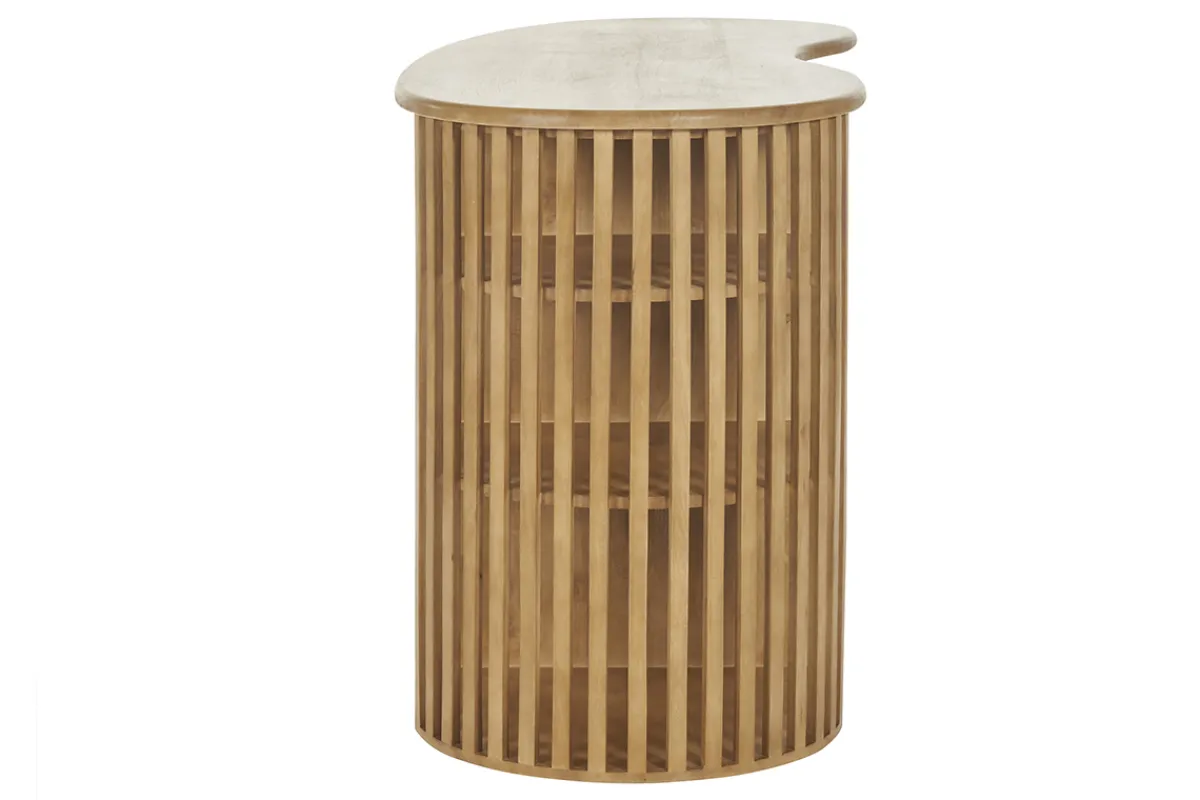 Miliboo Bartisch mit Ablagefächern aus massivem Mangoholz H90 cm LOBIO* Bartische/ Bar