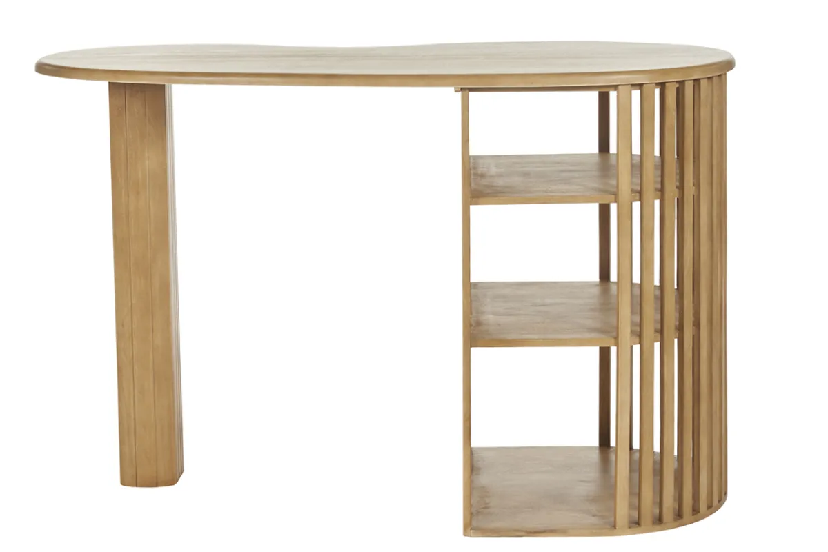 Miliboo Bartisch mit Ablagefächern aus massivem Mangoholz H90 cm LOBIO* Bartische/ Bar