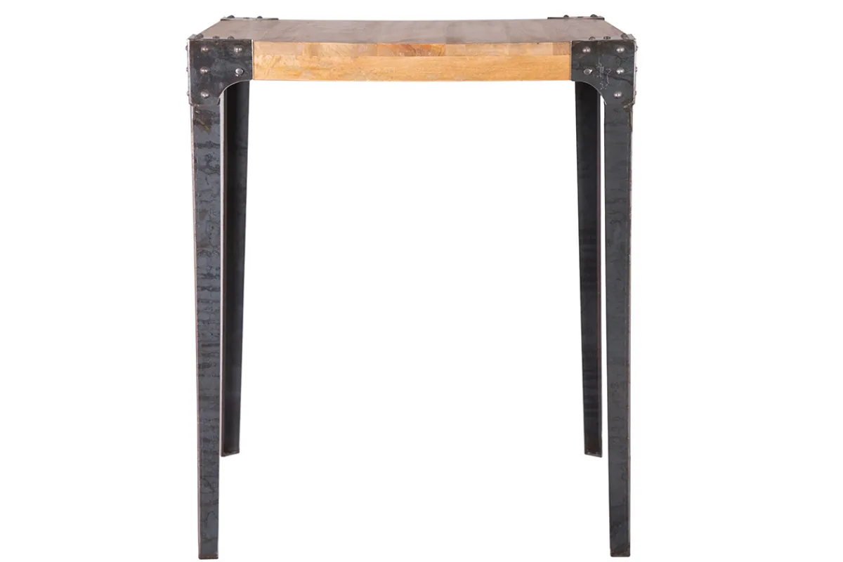 Miliboo Bartisch quadratisch Industrie-Design Holz und Metall MADISON* Bartische/ Bar