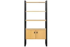 Miliboo Bücherregal aus hellem Holz, Eiche und schwarzem Metall H195 cm OPAL* Bücherregale|Bücherregale