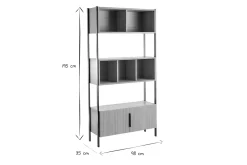 Miliboo Bücherregal Eichenfurnier mit schwarzem Metallgestell SILKA* Bücherregale|Bücherregale