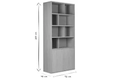 Miliboo Bücherregal mit hellem Eichenholzfinish B92 cm NAGANO* Bücherregale|Bücherregale