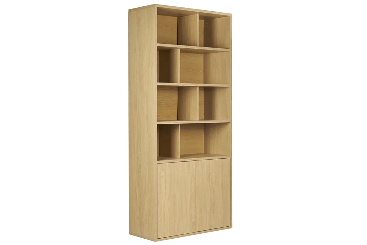 Miliboo Bücherregal mit hellem Eichenholzfinish B92 cm NAGANO* Bücherregale|Bücherregale