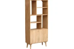 Miliboo Bücherregal RUBIA aus Mangoholz mit 2 eingravierte Türen* Bücherregale|Bücherregale