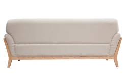 Miliboo Beigefarbenes skandinavisches 3-Sitzer-Sofa mit Holzbeinen YOKO* Design-sofas