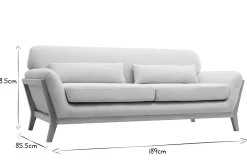 Miliboo Beigefarbenes skandinavisches 3-Sitzer-Sofa mit Holzbeinen YOKO* Design-sofas